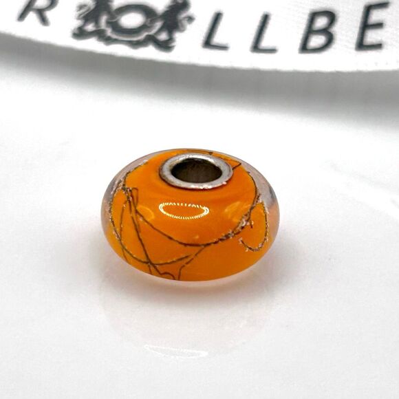 TROLLBEADS Orange Steel LAA 925S NEW Condition | Retired Oldie, Beautiful & Brig - Picture 3 of 8